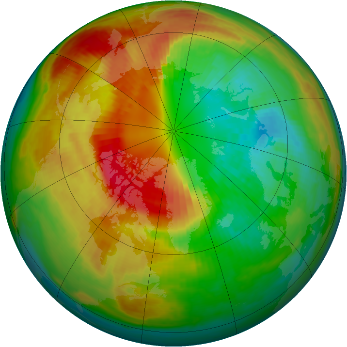 Arctic ozone map for 04 March 2000